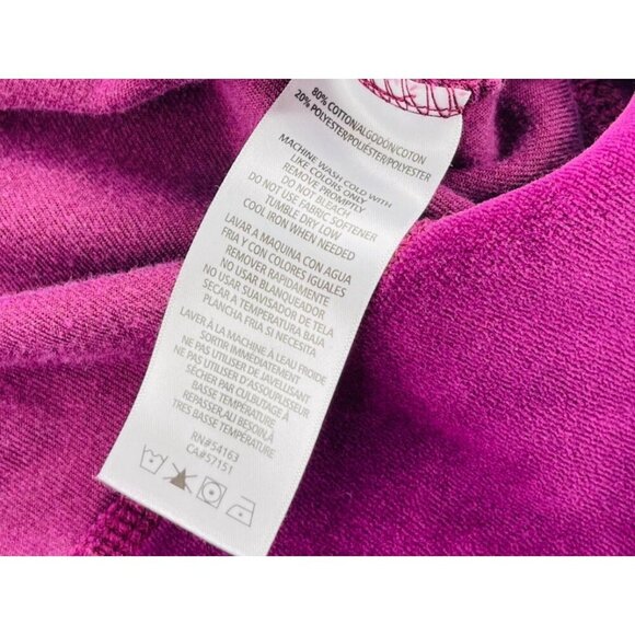 Calvin Klein Performance Womens Hoodie Velour Velvet Purple Size Large cropped - Picture 3 of 5